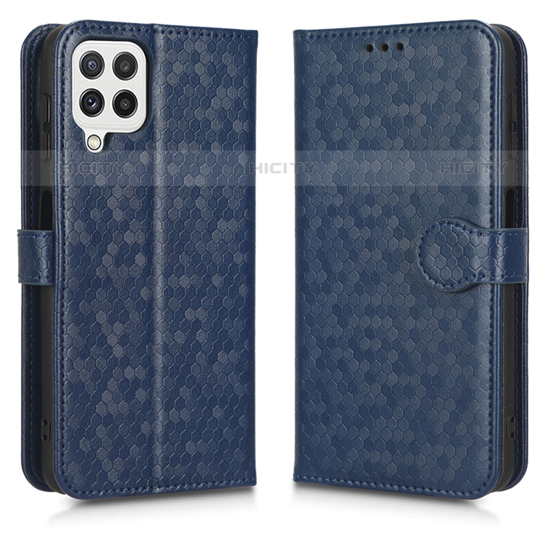 Handytasche Stand Schutzhülle Flip Leder Hülle C01X für Samsung Galaxy M22 4G Blau