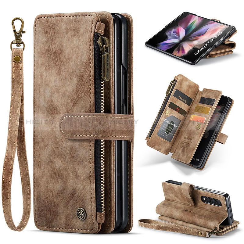 Handytasche Stand Schutzhülle Flip Leder Hülle C05S für Samsung Galaxy Z Fold3 5G groß