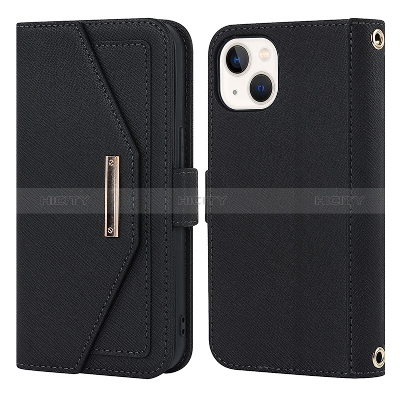 Handytasche Stand Schutzhülle Flip Leder Hülle D07T für Apple iPhone 14 groß