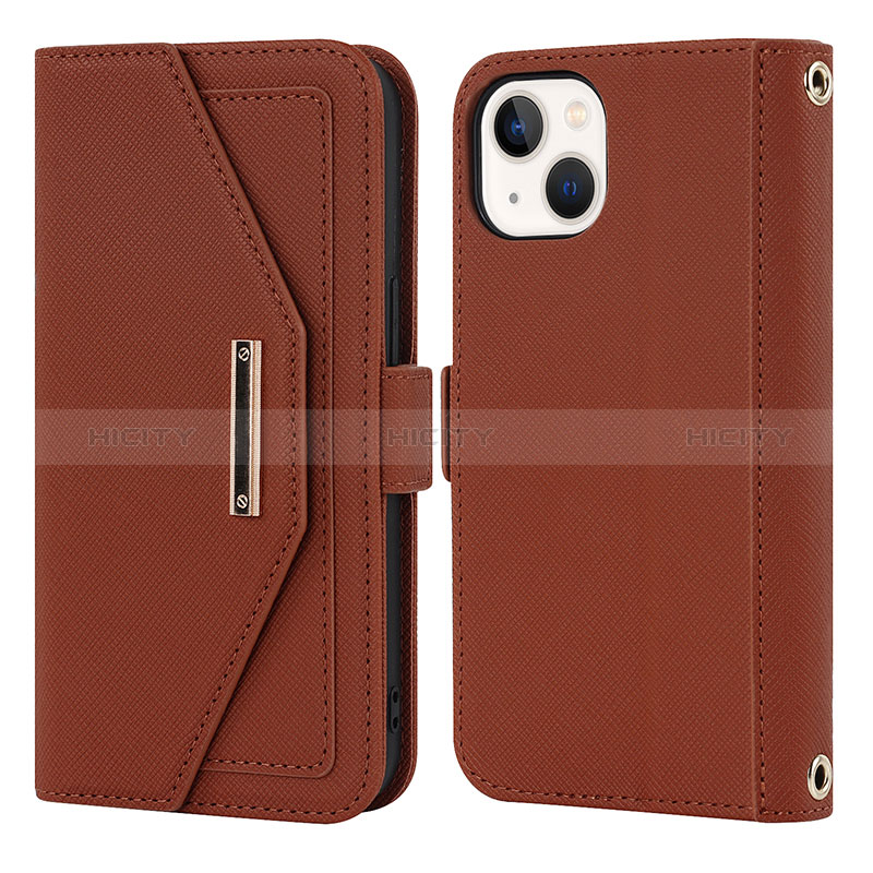 Handytasche Stand Schutzhülle Flip Leder Hülle D07T für Apple iPhone 14 groß