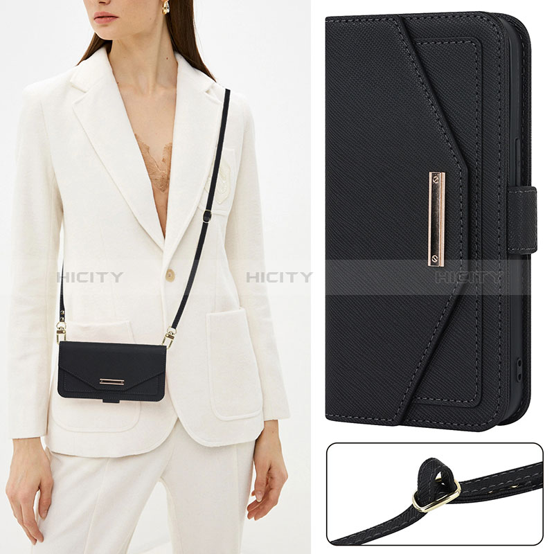 Handytasche Stand Schutzhülle Flip Leder Hülle D07T für Apple iPhone 14 groß