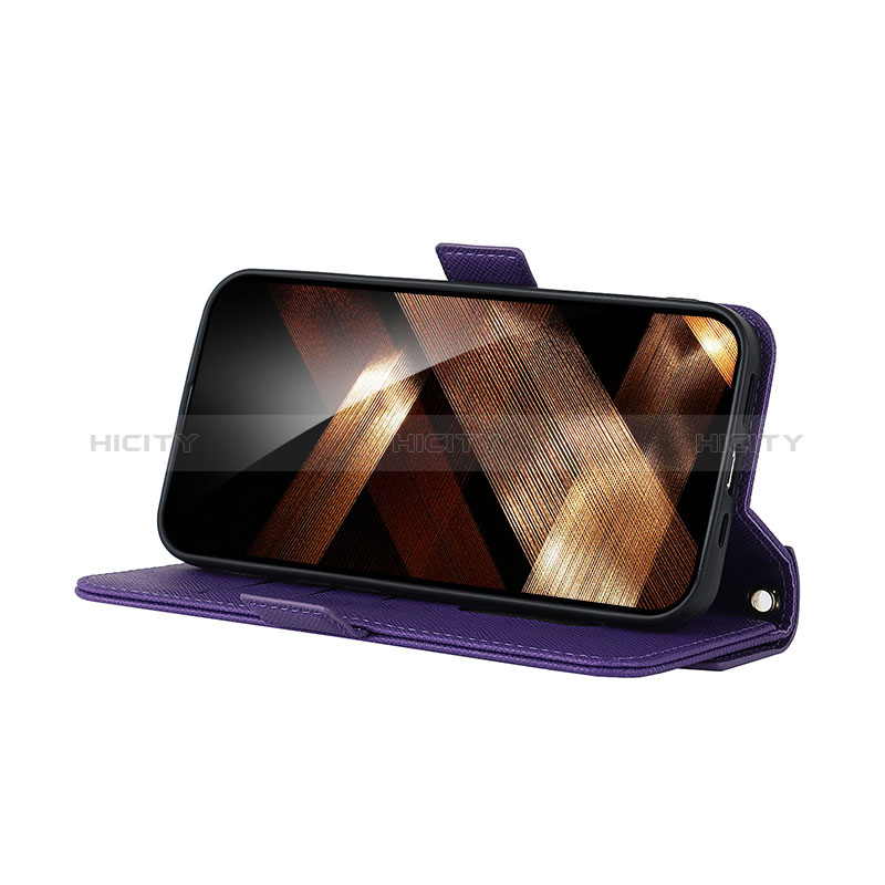 Handytasche Stand Schutzhülle Flip Leder Hülle D07T für Apple iPhone 15 Pro groß