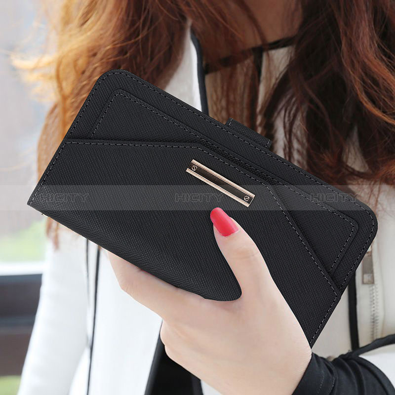 Handytasche Stand Schutzhülle Flip Leder Hülle D07T für Apple iPhone 15 Pro groß