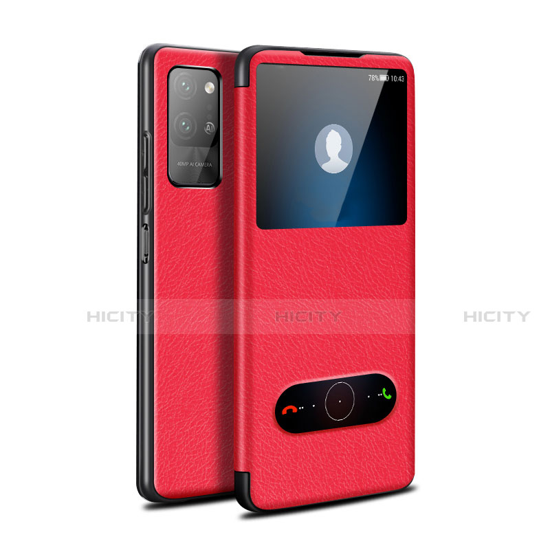 Handytasche Stand Schutzhülle Flip Leder Hülle für Huawei Honor Play4 Pro 5G Rot