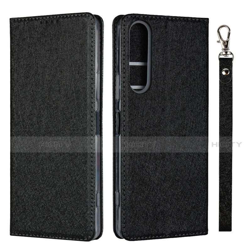 Handytasche Stand Schutzhülle Flip Leder Hülle für Sony Xperia 1 II Schwarz