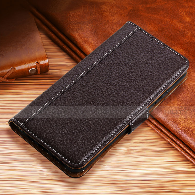 Handytasche Stand Schutzhülle Flip Leder Hülle H01 für Apple iPhone 14 Braun Plus