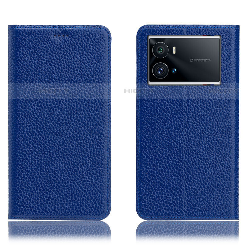 Handytasche Stand Schutzhülle Flip Leder Hülle H02P für Vivo iQOO 9 Pro 5G Blau Plus