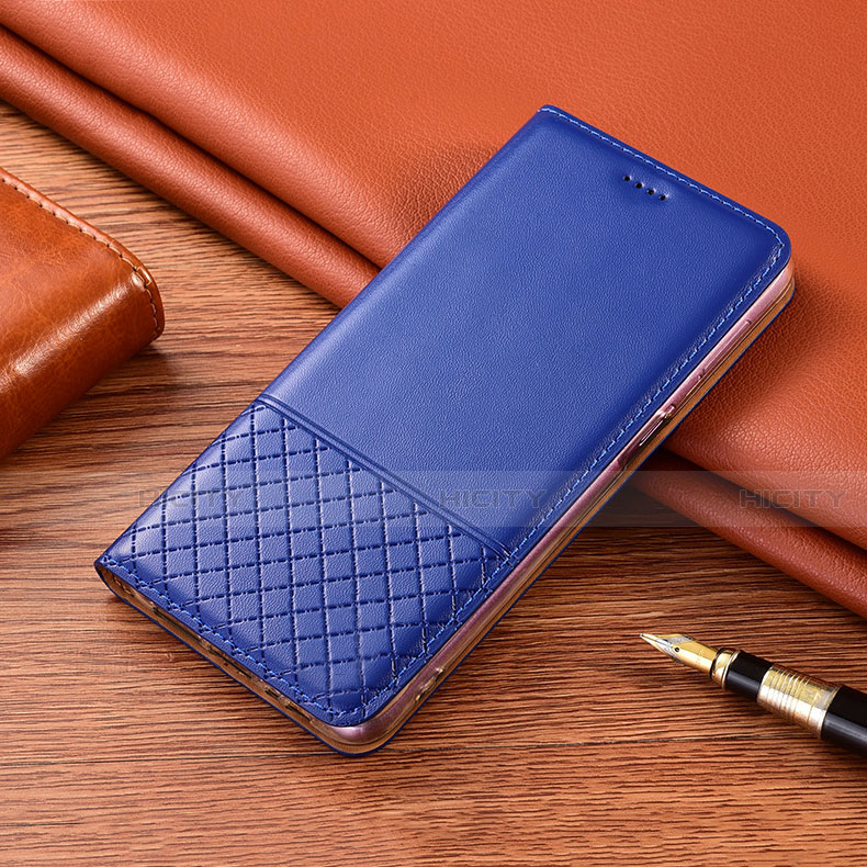 Handytasche Stand Schutzhülle Flip Leder Hülle H08 für Apple iPhone 15 Pro Blau