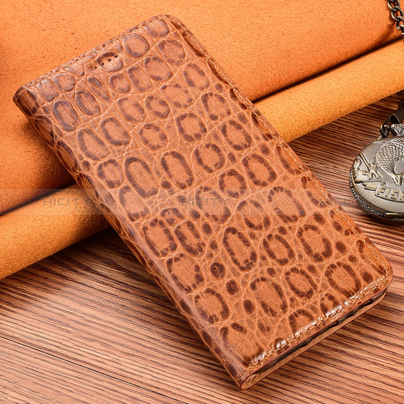 Handytasche Stand Schutzhülle Flip Leder Hülle H16P für Samsung Galaxy S20 Ultra 5G Hellbraun