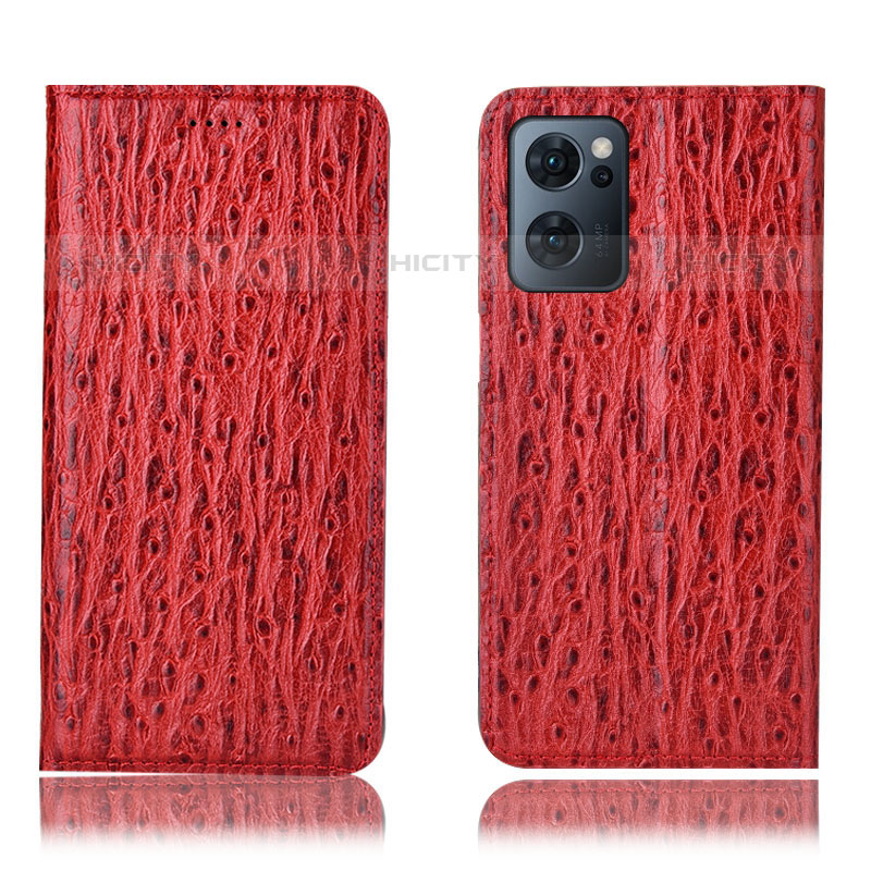 Handytasche Stand Schutzhülle Flip Leder Hülle H18P für Oppo Reno7 5G Rot