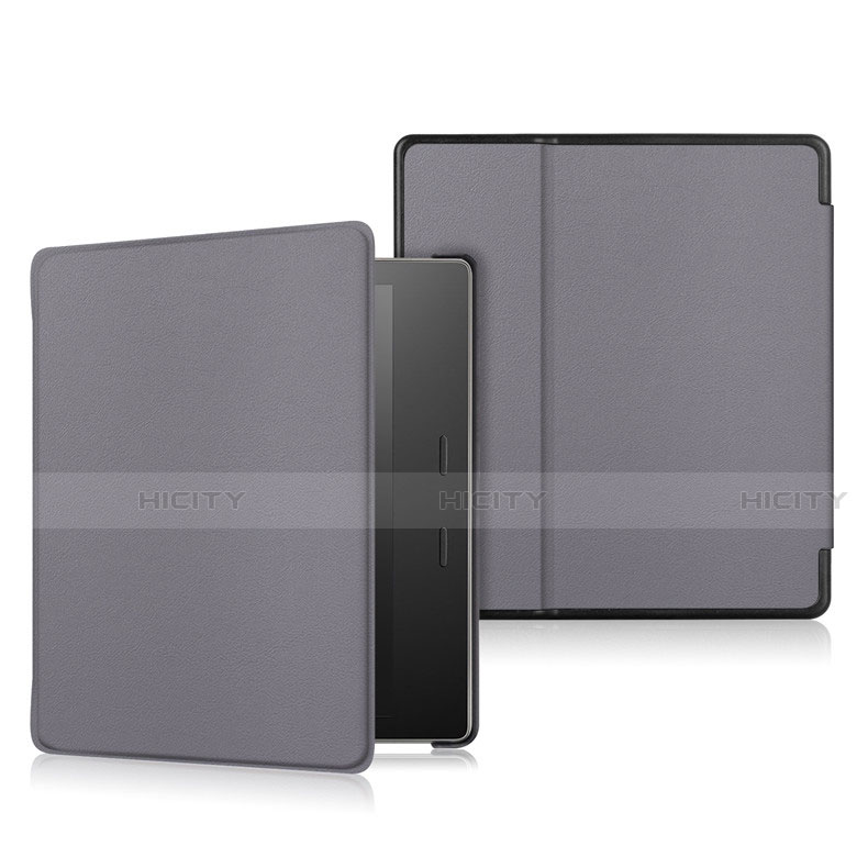 Handytasche Stand Schutzhülle Flip Leder Hülle L01 für Amazon Kindle Oasis 7 inch Grau