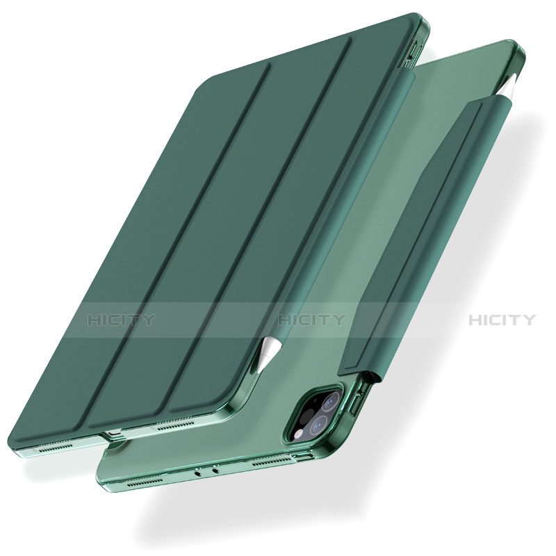 Handytasche Stand Schutzhülle Flip Leder Hülle L01 für Apple iPad Pro 12.9 (2020) Grün