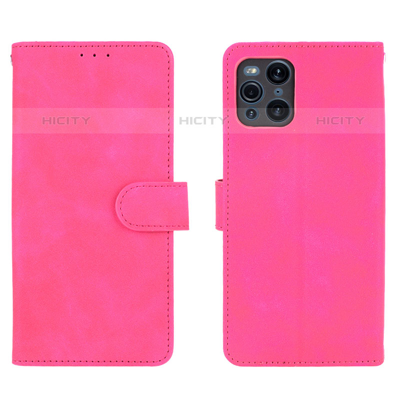 Handytasche Stand Schutzhülle Flip Leder Hülle L01Z für Oppo Find X3 Pro 5G Pink