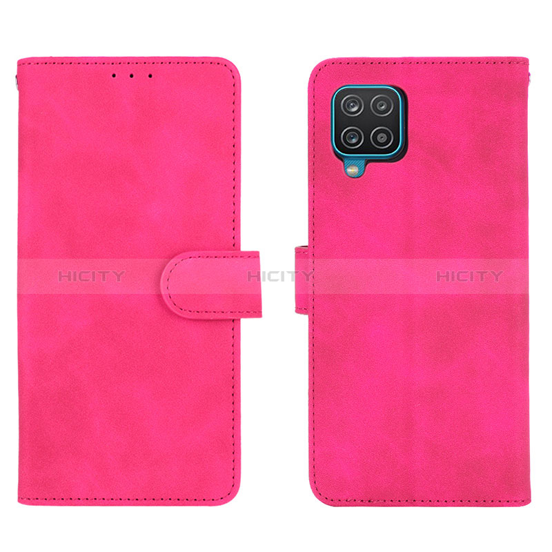 Handytasche Stand Schutzhülle Flip Leder Hülle L01Z für Samsung Galaxy A12 5G Pink Plus