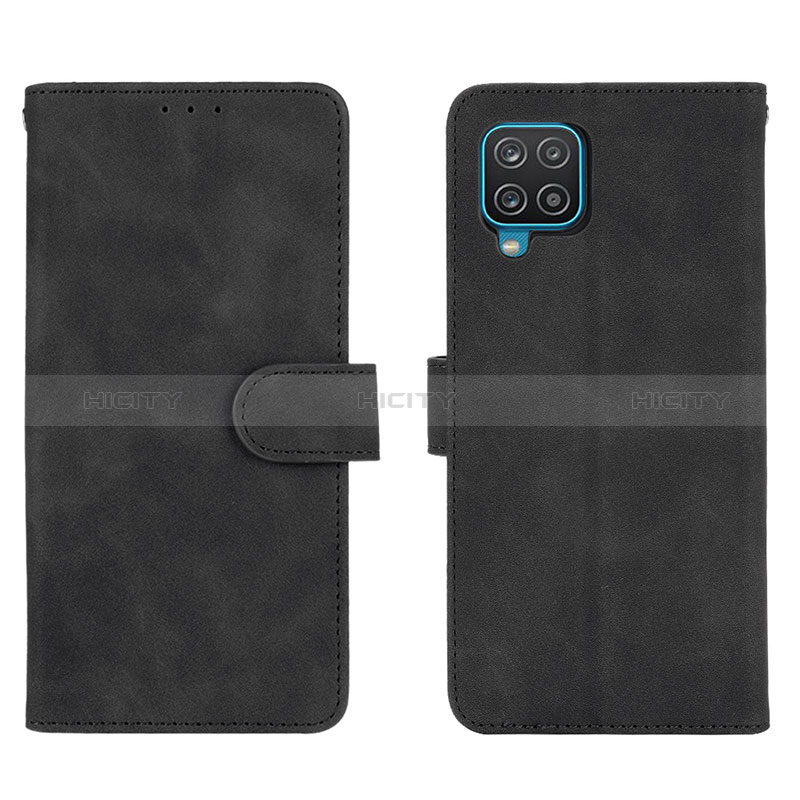 Handytasche Stand Schutzhülle Flip Leder Hülle L01Z für Samsung Galaxy A12 5G Schwarz Plus