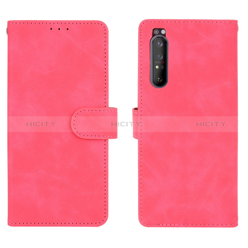 Handytasche Stand Schutzhülle Flip Leder Hülle L01Z für Sony Xperia 1 II Pink