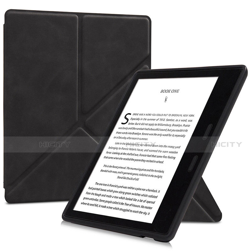 Handytasche Stand Schutzhülle Flip Leder Hülle L02 für Amazon Kindle Oasis 7 inch Schwarz