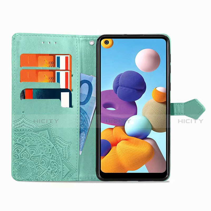 Handytasche Stand Schutzhülle Flip Leder Hülle L02 für Samsung Galaxy A21 groß