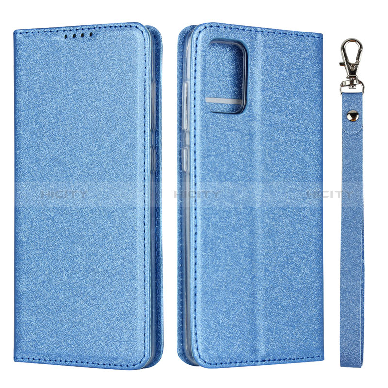Handytasche Stand Schutzhülle Flip Leder Hülle L02 für Samsung Galaxy M40S Hellblau