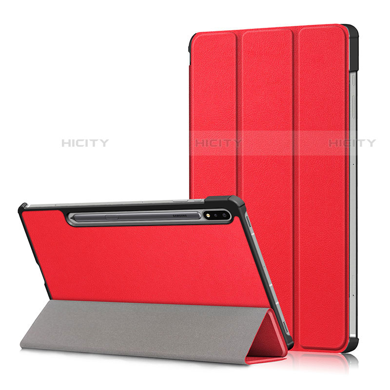 Handytasche Stand Schutzhülle Flip Leder Hülle L02 für Samsung Galaxy Tab S7 Plus 12.4 Wi-Fi SM-T970 Rot Plus