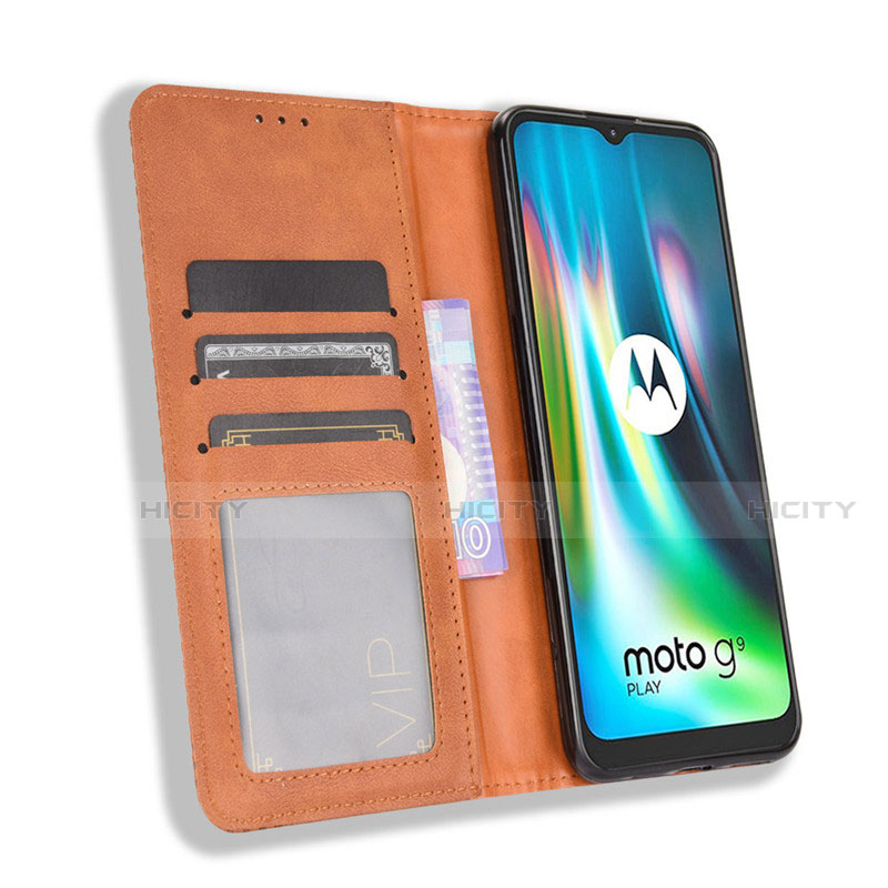 Handytasche Stand Schutzhülle Flip Leder Hülle L03 für Motorola Moto G9 Play groß