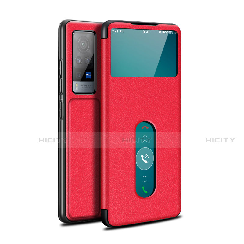 Handytasche Stand Schutzhülle Flip Leder Hülle L03 für Vivo X60 Pro 5G Rot Plus