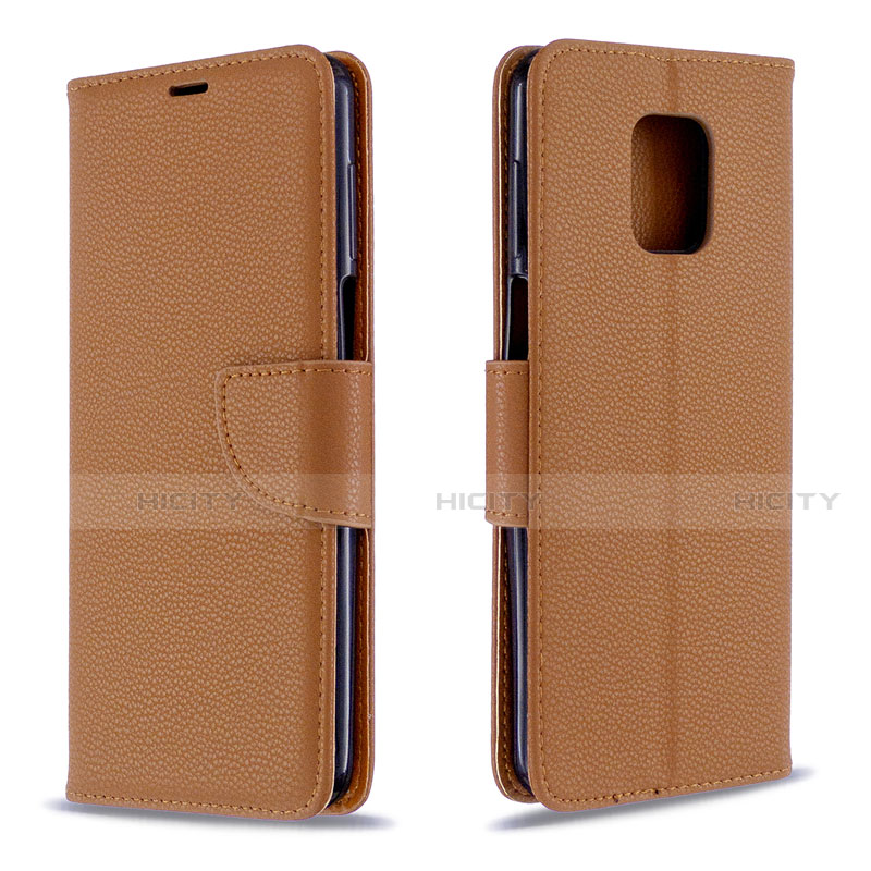 Handytasche Stand Schutzhülle Flip Leder Hülle L03 für Xiaomi Redmi Note 9 Pro Max Braun Plus