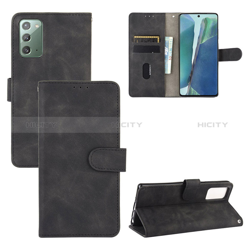Handytasche Stand Schutzhülle Flip Leder Hülle L03Z für Samsung Galaxy Note 20 5G Schwarz
