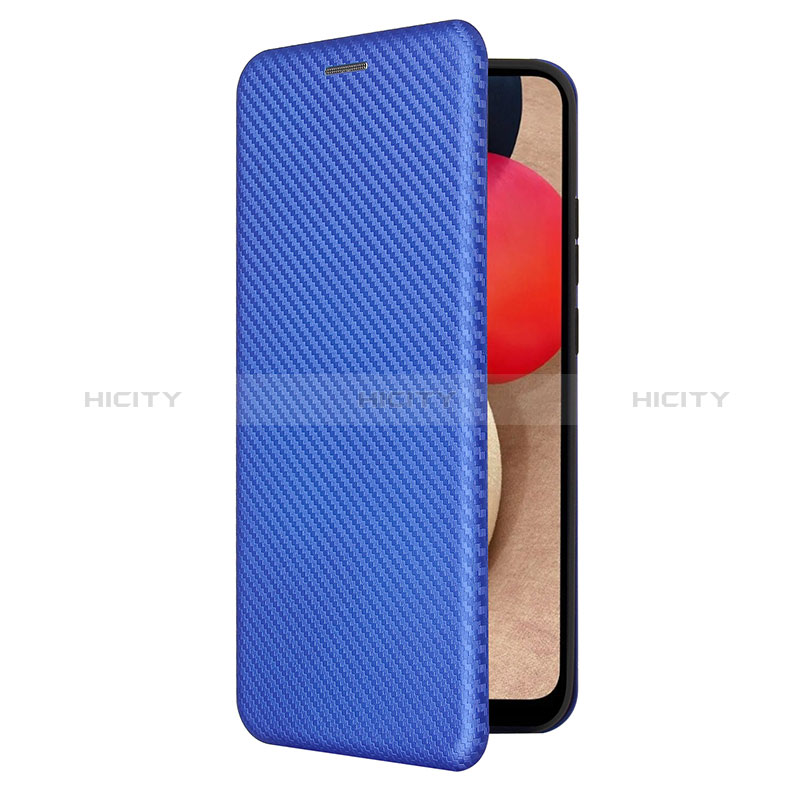 Handytasche Stand Schutzhülle Flip Leder Hülle L04Z für Samsung Galaxy A02s Blau