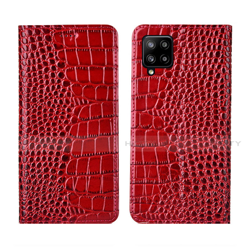 Handytasche Stand Schutzhülle Flip Leder Hülle L05 für Samsung Galaxy A42 5G Rot