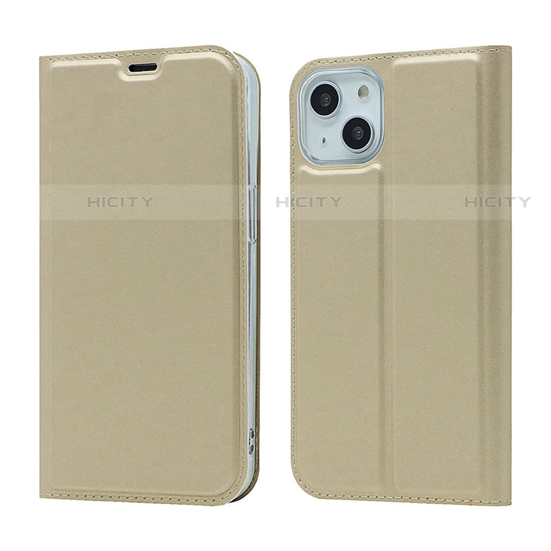 Handytasche Stand Schutzhülle Flip Leder Hülle L18 für Apple iPhone 14 Gold Plus