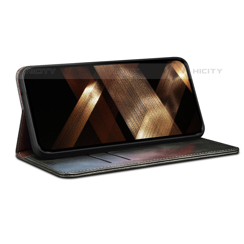 Handytasche Stand Schutzhülle Flip Leder Hülle L24 für Apple iPhone 15 Pro groß