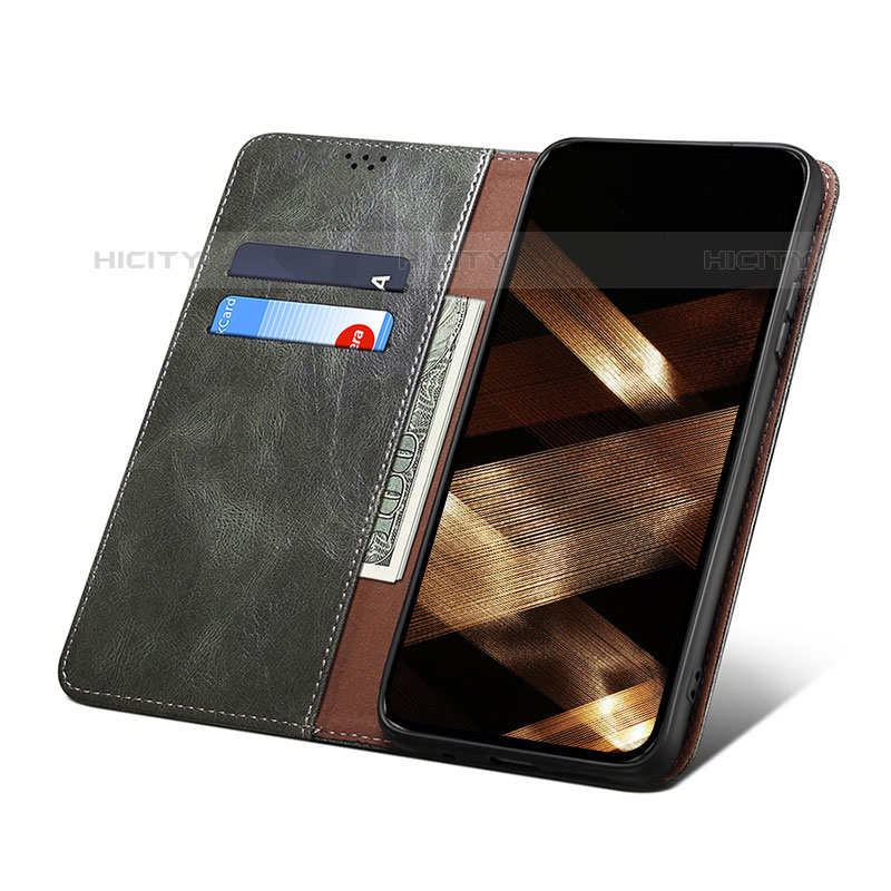 Handytasche Stand Schutzhülle Flip Leder Hülle L24 für Apple iPhone 15 Pro groß