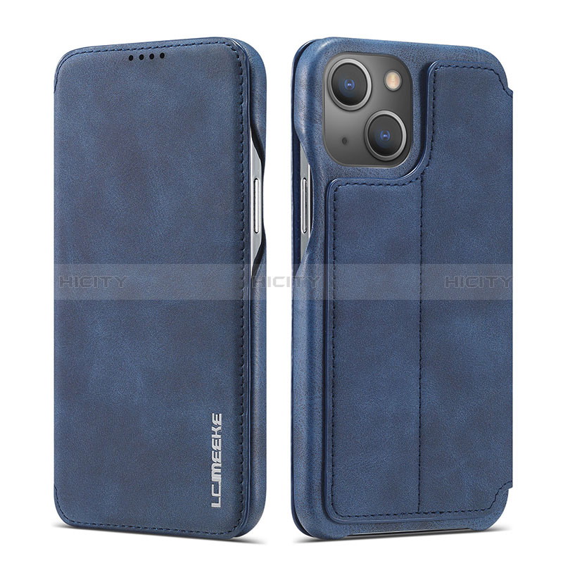 Handytasche Stand Schutzhülle Flip Leder Hülle LC1 für Apple iPhone 14 groß