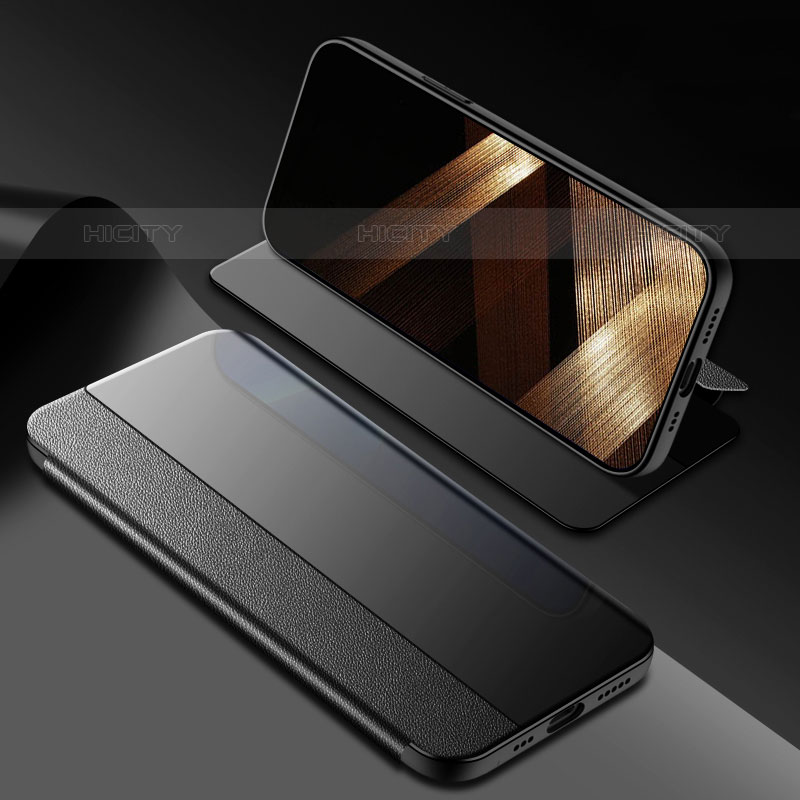 Handytasche Stand Schutzhülle Flip Leder Hülle M03 für Apple iPhone 15 Pro groß