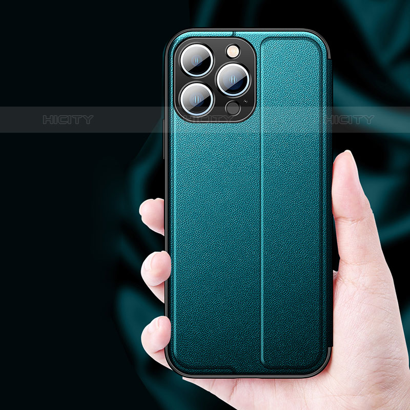 Handytasche Stand Schutzhülle Flip Leder Hülle M03 für Apple iPhone 15 Pro groß