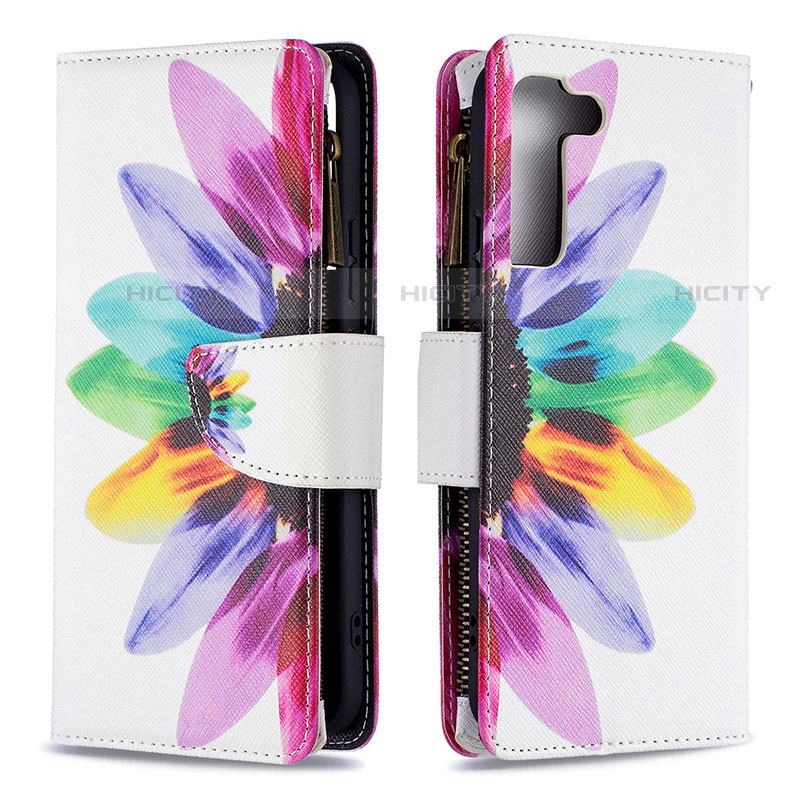 Handytasche Stand Schutzhülle Flip Leder Hülle Modisch Muster B04F für Samsung Galaxy S21 5G Bunt