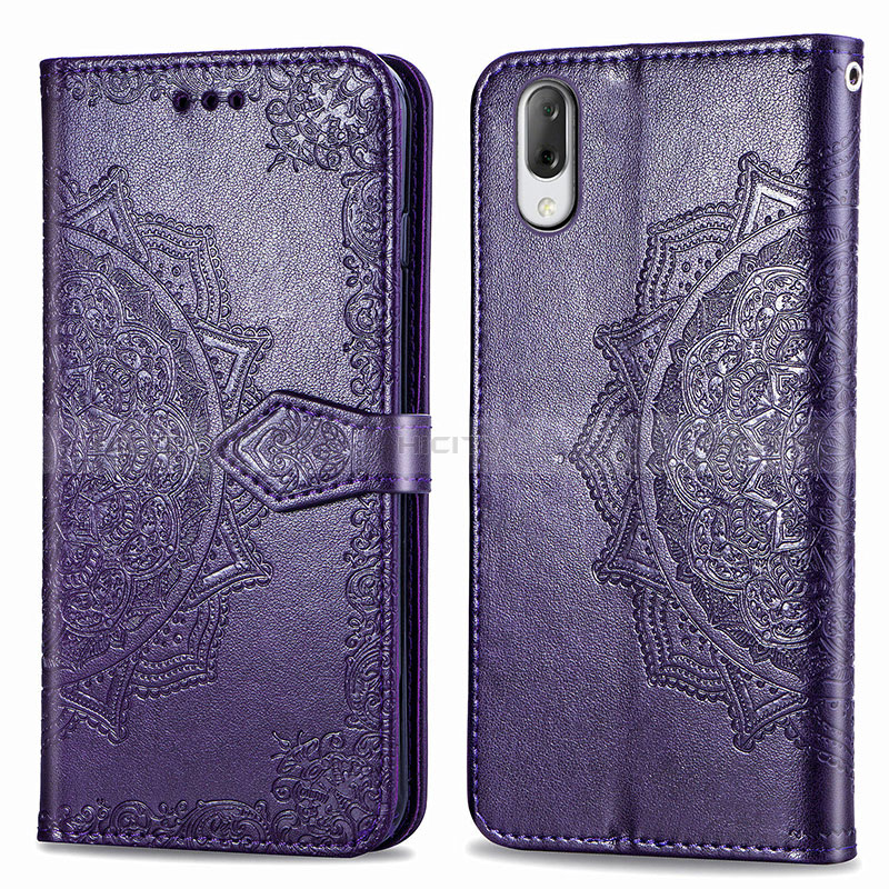 Handytasche Stand Schutzhülle Flip Leder Hülle Modisch Muster für Sony Xperia L3 Violett