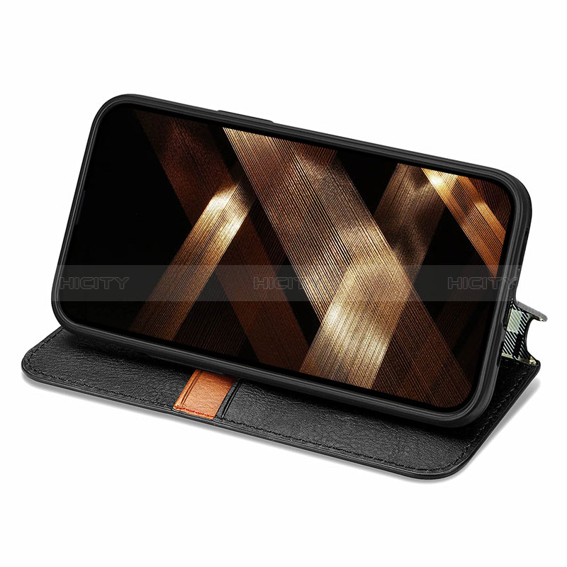 Handytasche Stand Schutzhülle Flip Leder Hülle Modisch Muster H15 für Apple iPhone 15 groß