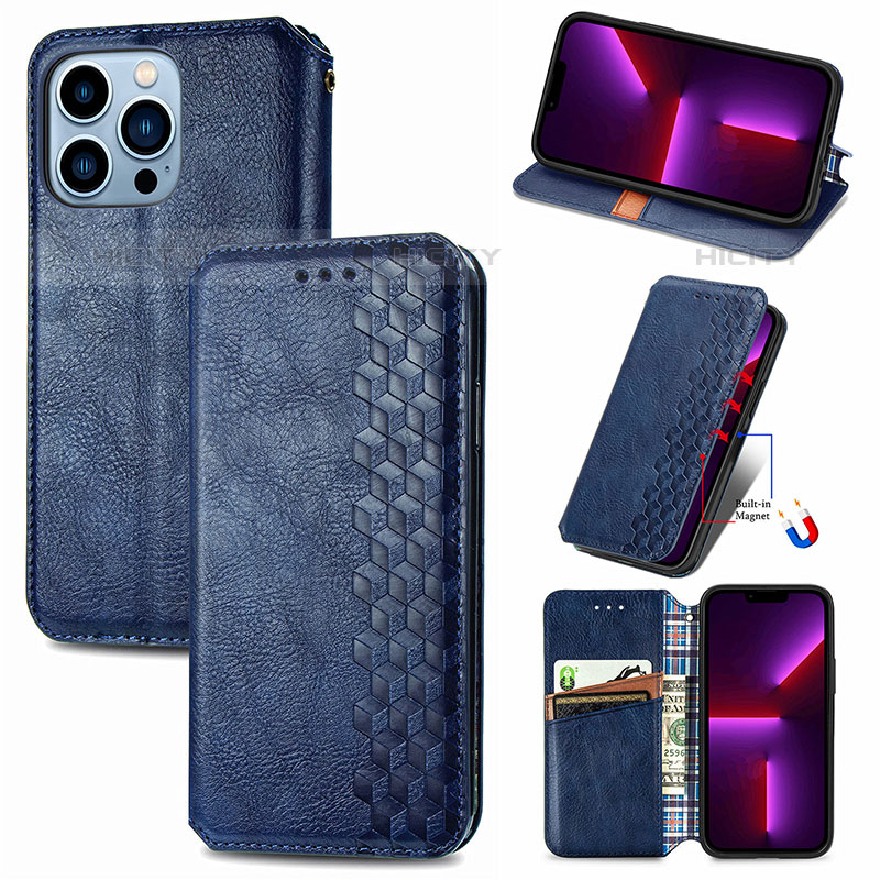 Handytasche Stand Schutzhülle Flip Leder Hülle Modisch Muster H15 für Apple iPhone 15 Pro groß