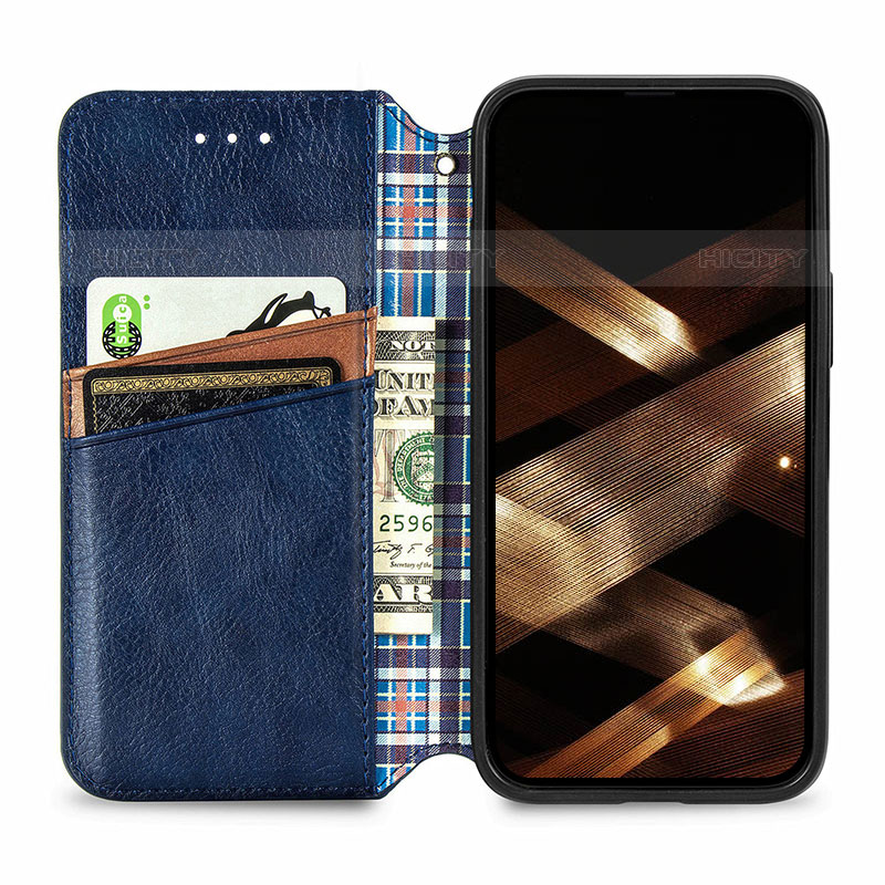 Handytasche Stand Schutzhülle Flip Leder Hülle Modisch Muster H15 für Apple iPhone 15 Pro groß
