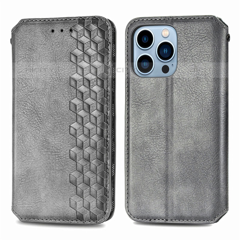 Handytasche Stand Schutzhülle Flip Leder Hülle Modisch Muster H15 für Apple iPhone 15 Pro groß
