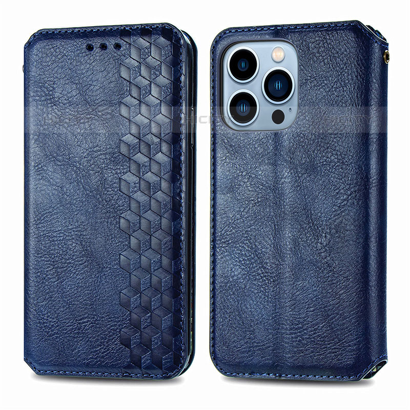 Handytasche Stand Schutzhülle Flip Leder Hülle Modisch Muster H15 für Apple iPhone 15 Pro groß