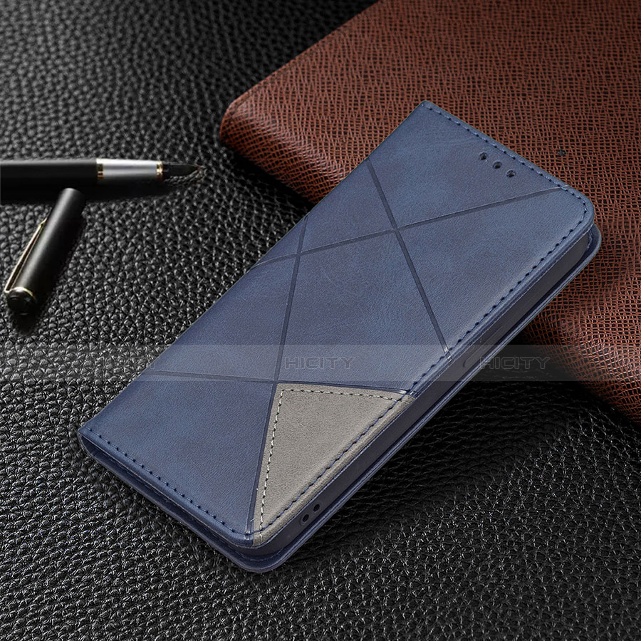 Handytasche Stand Schutzhülle Flip Leder Hülle Modisch Muster L04 für Apple iPhone 14 Blau