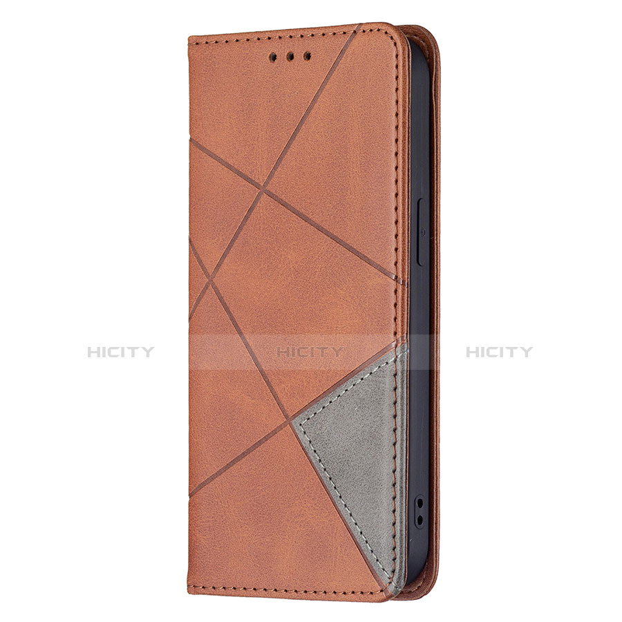 Handytasche Stand Schutzhülle Flip Leder Hülle Modisch Muster L04 für Apple iPhone 14 Braun groß