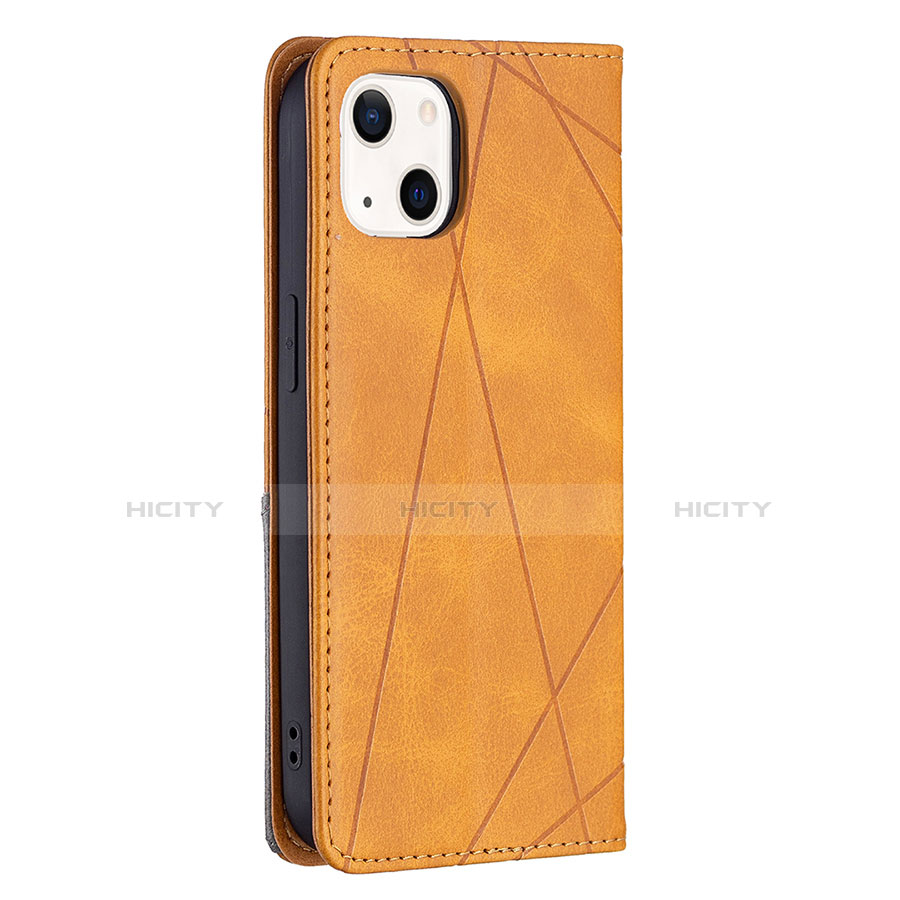 Handytasche Stand Schutzhülle Flip Leder Hülle Modisch Muster L04 für Apple iPhone 14 Gelb