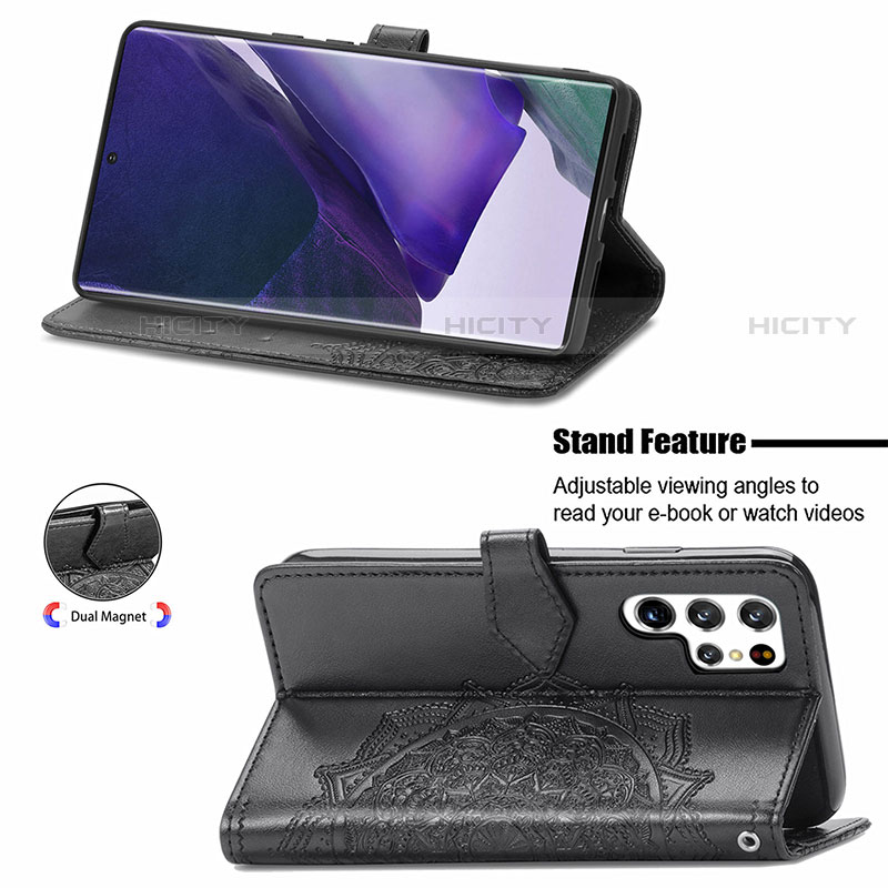 Handytasche Stand Schutzhülle Flip Leder Hülle Modisch Muster S01D für Samsung Galaxy S22 Ultra 5G groß