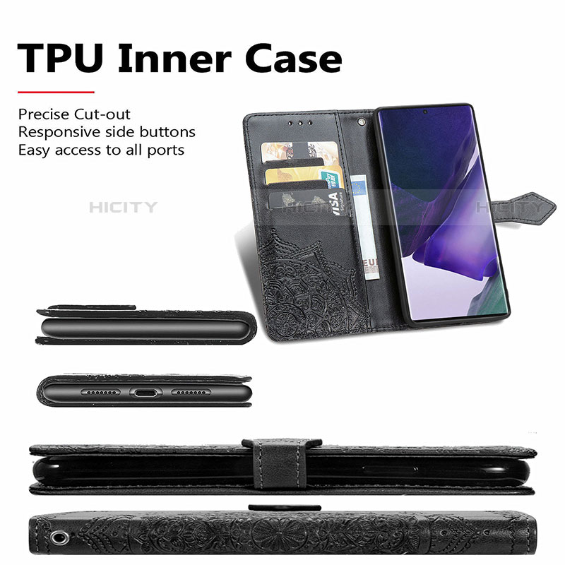 Handytasche Stand Schutzhülle Flip Leder Hülle Modisch Muster S01D für Samsung Galaxy S22 Ultra 5G groß