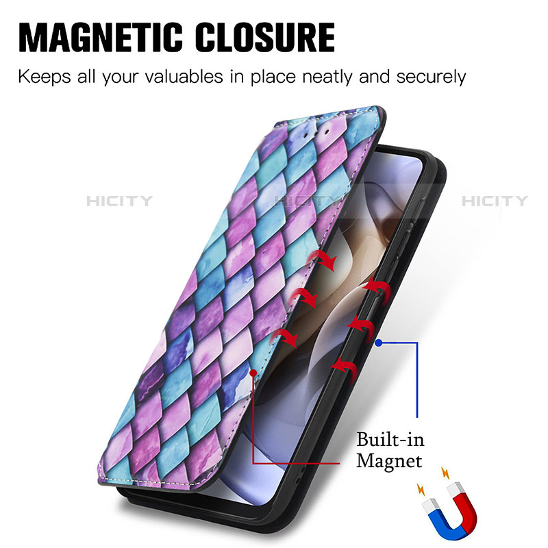 Handytasche Stand Schutzhülle Flip Leder Hülle Modisch Muster S02D für Motorola Moto G41
