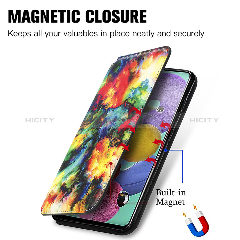 Handytasche Stand Schutzhülle Flip Leder Hülle Modisch Muster S02D für Samsung Galaxy A51 5G